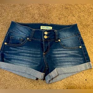 Jean shorts, color blue, size 7, brand Paris Blues
